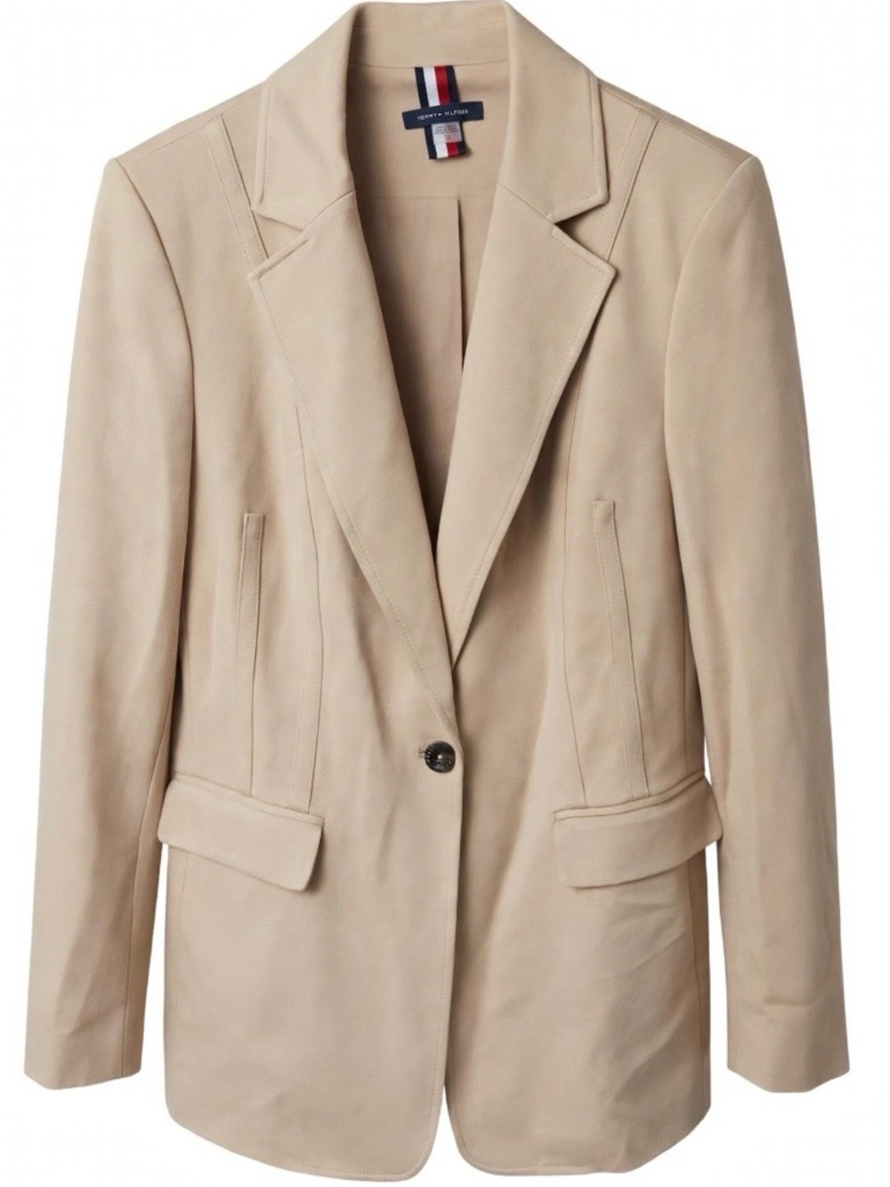 Tommy Hilfiger Beige Single-Button Tailored Blazer Size 12 - Picture 3 of 9